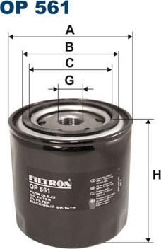 Filtron OP561 - Масляный фильтр autospares.lv
