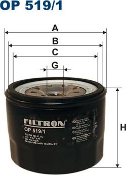 Filtron OP519/1 - Масляный фильтр autospares.lv
