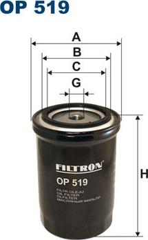 Filtron OP519 - Масляный фильтр autospares.lv