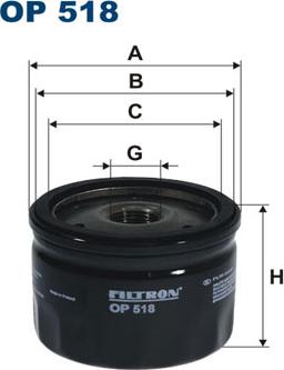 Filtron OP518 - Масляный фильтр autospares.lv