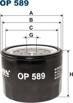 Filtron OP589 - Масляный фильтр autospares.lv