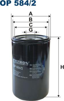 Filtron OP584/2 - Масляный фильтр autospares.lv