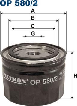 Filtron OP580/2 - Масляный фильтр autospares.lv