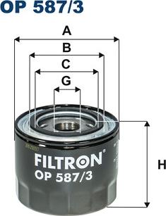 Filtron OP 587/3 - Масляный фильтр autospares.lv