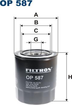 Filtron OP587 - Масляный фильтр autospares.lv