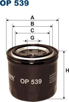 Filtron OP539 - Масляный фильтр autospares.lv