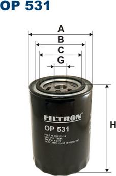 Filtron OP531 - Масляный фильтр autospares.lv