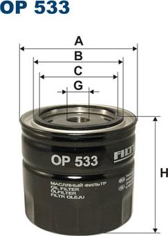 Filtron OP533 - Масляный фильтр autospares.lv