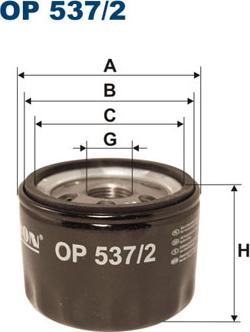 Filtron OP537/2 - Масляный фильтр autospares.lv