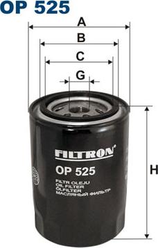 Filtron OP525 - Масляный фильтр autospares.lv