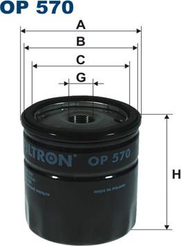 Filtron OP570 - Масляный фильтр autospares.lv