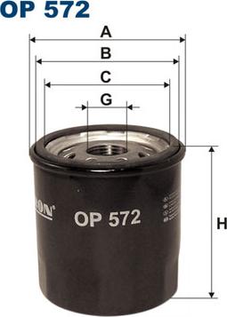 Filtron OP572 - Масляный фильтр autospares.lv