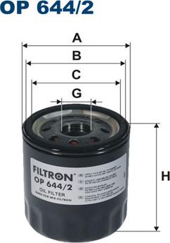 Filtron OP644/2 - Масляный фильтр autospares.lv