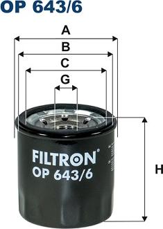 Filtron OP643/6 - Масляный фильтр autospares.lv