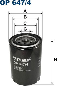 Filtron OP647/4 - Масляный фильтр autospares.lv