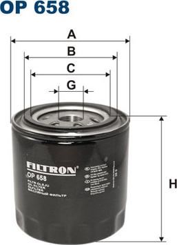 Filtron OP658 - Масляный фильтр autospares.lv