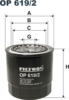 Filtron OP619/2 - Масляный фильтр autospares.lv