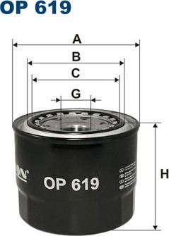 Filtron OP619 - Масляный фильтр autospares.lv