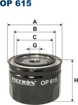 Filtron OP615 - Масляный фильтр autospares.lv