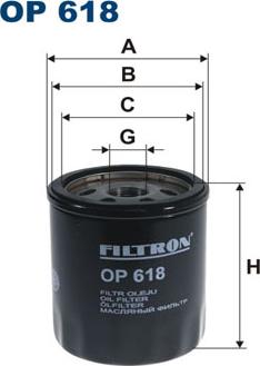 Filtron OP618 - Масляный фильтр autospares.lv