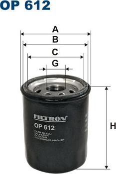 Filtron OP612 - Масляный фильтр autospares.lv