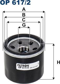 Filtron OP 617/2 - Масляный фильтр autospares.lv