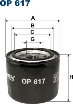 Filtron OP617 - Масляный фильтр autospares.lv