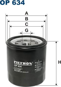 Filtron OP634 - Масляный фильтр autospares.lv