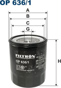 Filtron OP636/1 - Масляный фильтр autospares.lv