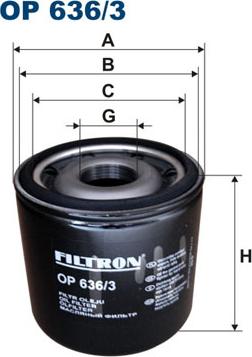 Filtron OP636/3 - Масляный фильтр autospares.lv