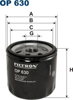 Filtron OP630 - Масляный фильтр autospares.lv