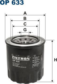 Filtron OP633 - Масляный фильтр autospares.lv