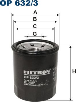 Filtron OP632/3 - Масляный фильтр autospares.lv