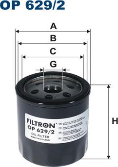 Filtron OP629/2 - Масляный фильтр autospares.lv