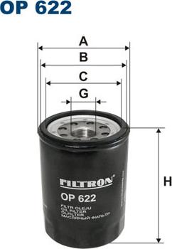 Filtron OP622 - Масляный фильтр autospares.lv
