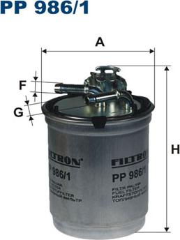 Filtron PP986/1 - Топливный фильтр autospares.lv