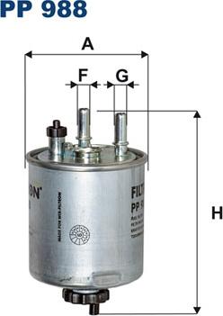 Filtron PP988 - Топливный фильтр autospares.lv