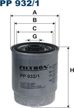 Filtron PP932/1 - Топливный фильтр autospares.lv