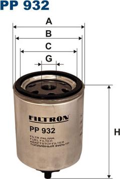 Filtron PP932 - Топливный фильтр autospares.lv