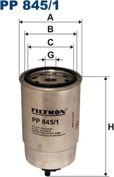 Filtron PP845/1 - Топливный фильтр autospares.lv