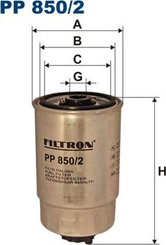 Filtron PP850/2 - Топливный фильтр autospares.lv
