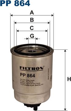 Filtron PP864 - Топливный фильтр autospares.lv