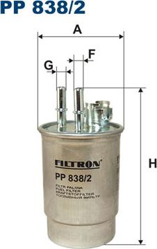 Filtron PP838/2 - Топливный фильтр autospares.lv