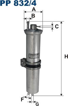 Filtron PP832/4 - Топливный фильтр autospares.lv