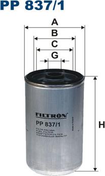 Filtron PP837/1 - Топливный фильтр autospares.lv