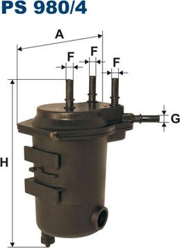 Filtron PS980/4 - Топливный фильтр autospares.lv