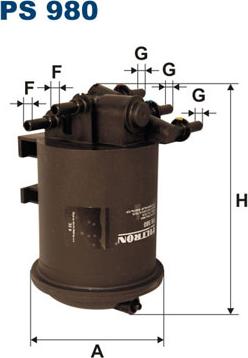 Filtron PS980 - Топливный фильтр autospares.lv