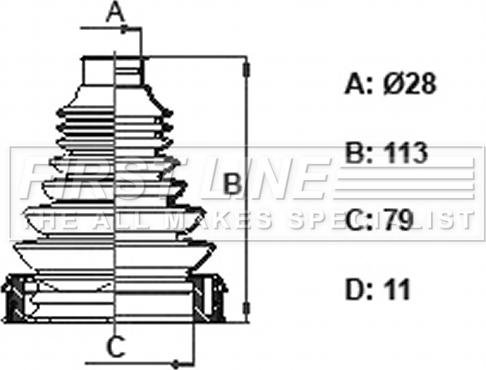 First Line FCB6407 - Пыльник, приводной вал autospares.lv