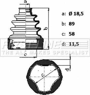 First Line FCB6439 - Пыльник, приводной вал autospares.lv