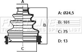 First Line FCB6425 - Пыльник, приводной вал autospares.lv